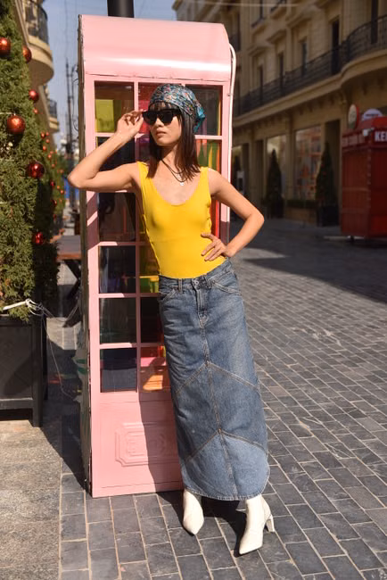 Saia Jeans Curta